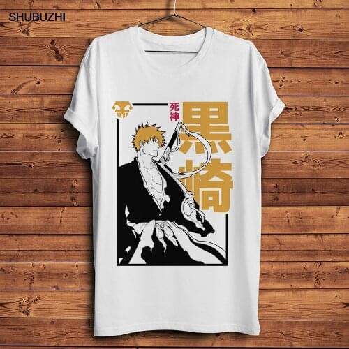 BLEACH Ichigo funny anime t shirt men new white casual tshirt homme JAPAN manga unisex streetwear t-shirt