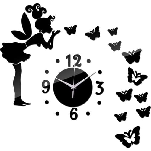 Promotion real new 3d diy mirror wall clock art Acrylic Quartz Watch home decoration supplies stickers clocks