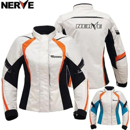 Women NERVE Motorcycle Riding cloth Jacekt pant Winter Waterproof Warm Locomotive Racing pull cloth with CE pads