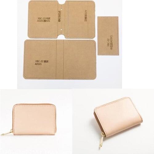 1set DIY Leather Handmade Craft women handbag wallet Purse Sewing Pattern Hard Kraft paper Stencil Template 120x80mm