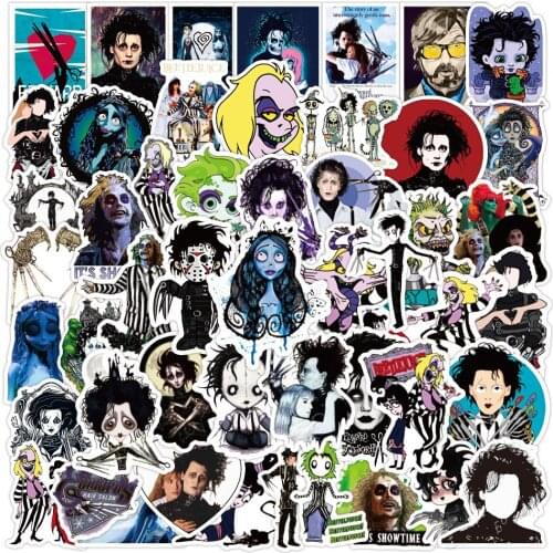 10/50pcs Stickers Tim Burton Classic Movie Edward Scissorhands Graffiti Sticker For Skateboard Laptop Bicycle Waterproof Decals