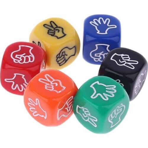 2 pcs New Funny Drinking Dice Rock Paper Scissors Finger-guessing Game Gambling 6-Side 20mm Toys
