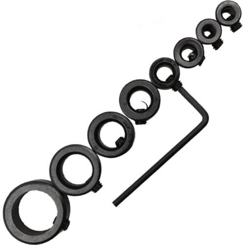 8PCS 3-16 mm Woodworking Drill Bit Shaft Depth Stop Collars Ring Locator Woodworking Tool Set With Wrench