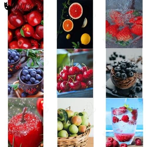 Fresh Fruit 5D Diy Diamond Painting Blueberry Cross Stitch Kit Cherry Embroidery Mosaic Hand Inlaid Home Decor Gift Design