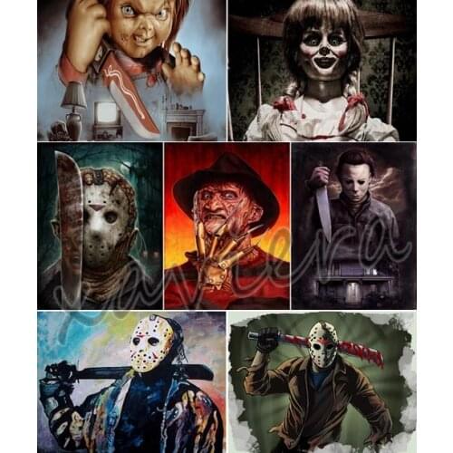 Xaviera 5D Diy Diamond Painting Horror Movie Characters Mosaic Embroidery Full Round Drill Cross Stitch Kits Rhinestone Crafts