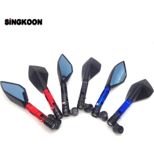 CNC Aluminum Motorcycle Rearview Mirrors Blue Glass Motorcycle Side Mirror FOR benelli 752s suzuki dl650 v strom msx125 xsr700