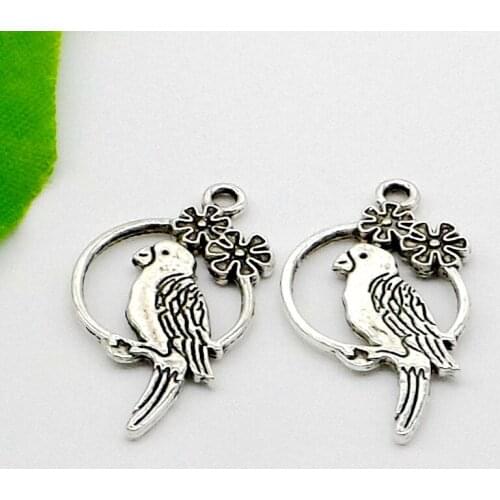 Free Ship 200Pcs Tibetan Silver Bird Charms Pendant Fit Bracelet 28x15mm