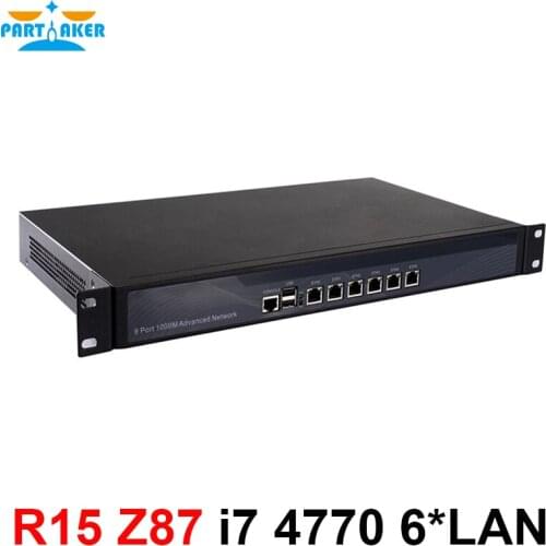 Partaker 1U Firewall pfsense firewall appliance with 6 Gigabit LAN Intel Quad Core i7 4770 Wayos PFSense ROS support AES-NI