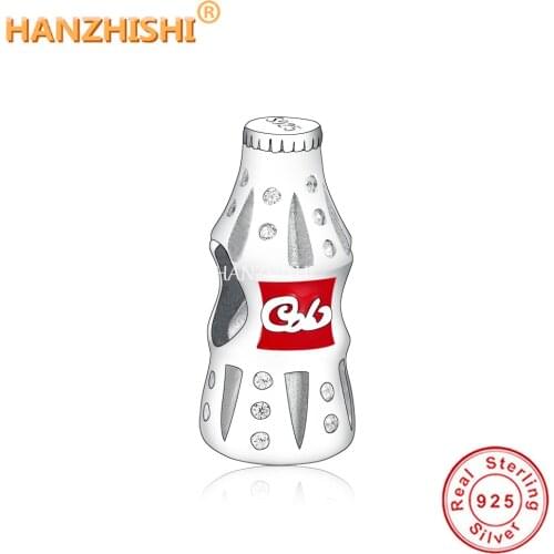 925 Sterling Silver Red Little Pretty Bottle Charms Beads Fit Original Pandora Bracelet Necklace Jewelry Gift for Women Men