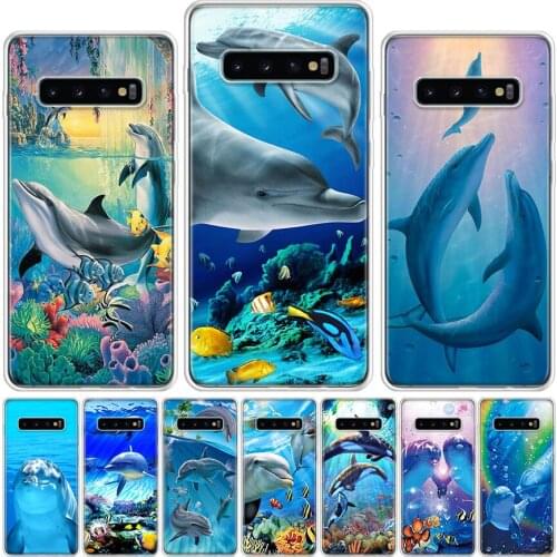 Dolphin Dance Jumping Phone Case For Samsung Galaxy A51 A71 A50 A70 A80 A90 A01 A6 A7 A8 A10 A10S A20S A20E A30 A40 Plus Cover