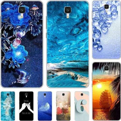 For Xiaomi Mi4 M4 Mi 4 Mi 4W 5.0" Cover Fashion Cool Cartoon Flower Capa Soft Silicone TPU Case