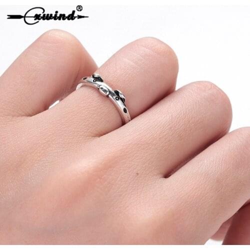 Cxwind Simple Pig Rings Cute Open Finger Rings Piggy Adjustable Design Ring Female Engagement Wedding Gift Retro Jewelry