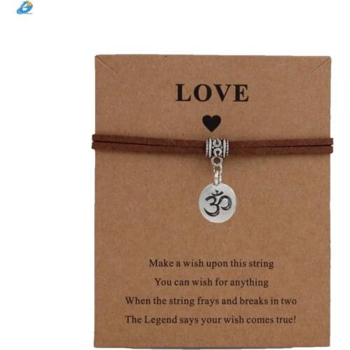DGW 3D OM Charm Bracelets for Women Men Children Lucky 9 colorsString Friendship Wish Bracelets Jewelry Gift Adjustable
