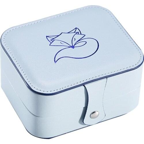 Double-Sided Jewelry Box Portable Jewelry Storage Box Leather Earrings Ring Necklace Earring Storage Box