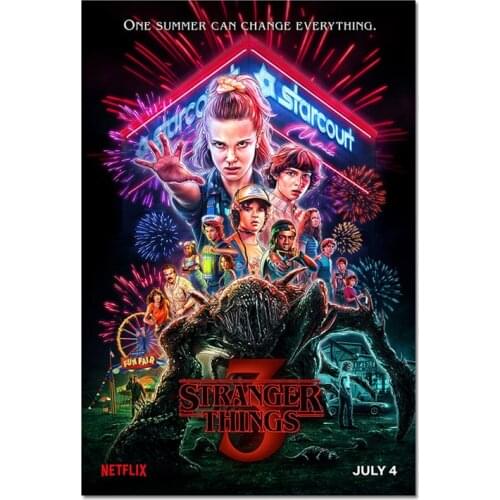 Movie Stranger Things Season Retro Art Decor Picture Living Bedroom Wall Decor Poster Quality Canvas Painting Home Decor A902