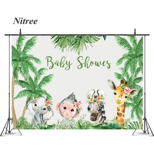 Baby Birthday Newborn Photography Customize Background Photocall Animals Cartoon Zoo Backdrop