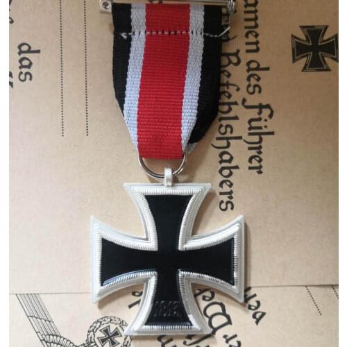 Germany 1939 Iron Cross Medal Badge 2nd Class with Ribbon Military Fan Decoration Deutschland Eisernes Kreuz II. Klasse EK2