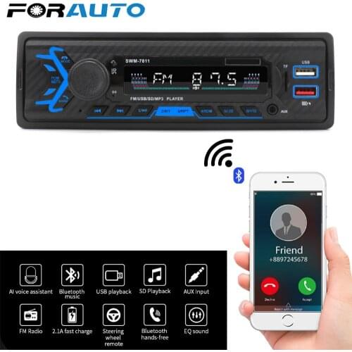 Head Unit Handsfree 1-DIN Auto Stereo Bluetooth AUX Function Car Radio Multimedia Auto Parts with Voice Control SWM-7811/7812