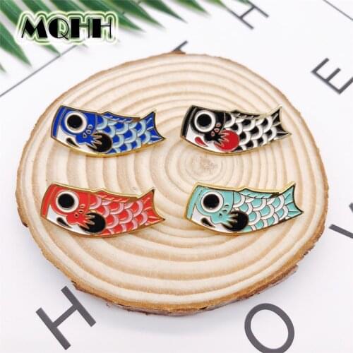 Creative Cartoon Animal Fish Brooch Koi Squid Alloy Badge Denim Shirt Bag Pin Accessories Women Cute Jewelry Gifts For Friends