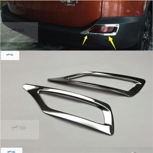 Lapetus ABS ! Rear Fog Lights Lamps Decoration Frame Cover Trim 2 Pcs For Toyota Rav4 Rav 4 2013 2014 2015