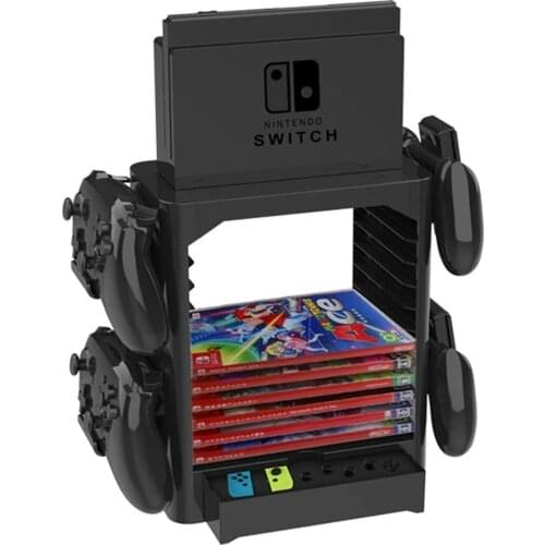 Multi-Function Game Disc Card Tower Holder Storage Bracket Shelf Switch Console Controller Stand For Nintendo Switch Accessories