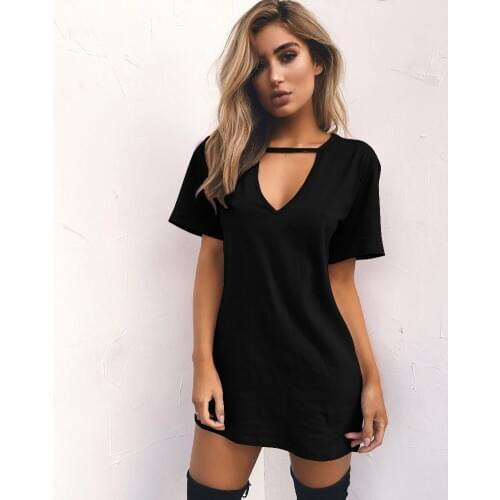 2019 new hot style in Europe and the sexy deep V short sleeve T-shirt