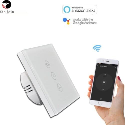 KinJoin Wifi Window Switch Touch Screen Control Ffor Smartphones,Easy To Use With Assistant Or Google Assistant Smart Box