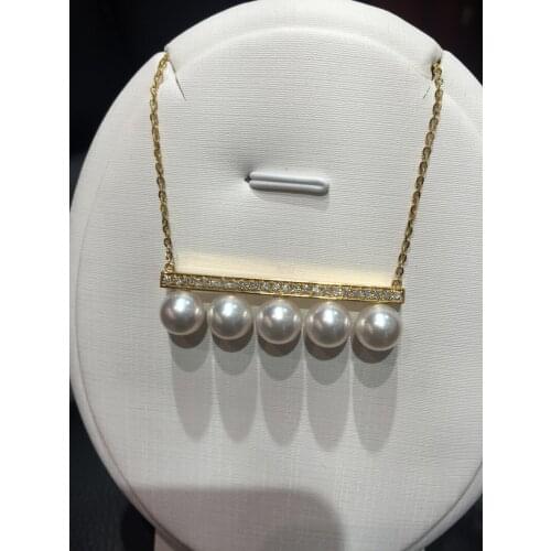 Natural sea water pearl pendant necklacek fashion women jewelry 8MM perfect round akoya pearl