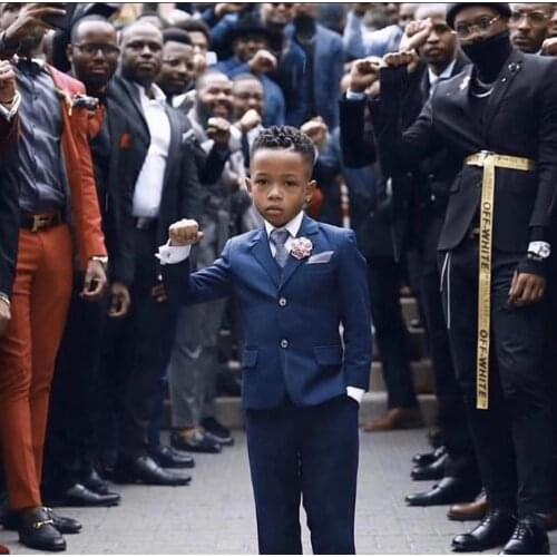 Professional custom Boys Suit flower boy Childrens suit slim 3-piece set handsome baby suit cool Stage host performs clothing