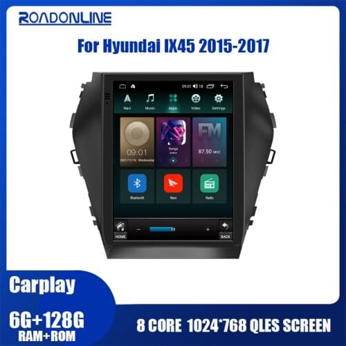 Roadonlie 9.7 INCH Android 10 For HYUNDAI SANTA FE IX45 2015-2017 Stereo Receiver Car Radio GPS Navigator DVD Multimedia Player