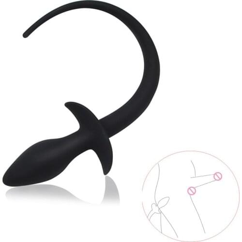Silicone Dog Tail Anal Plug Silicone Prostate Massager G Spot Tails ButtPlug Cosplay Accessories For Adult Toys Men Woman