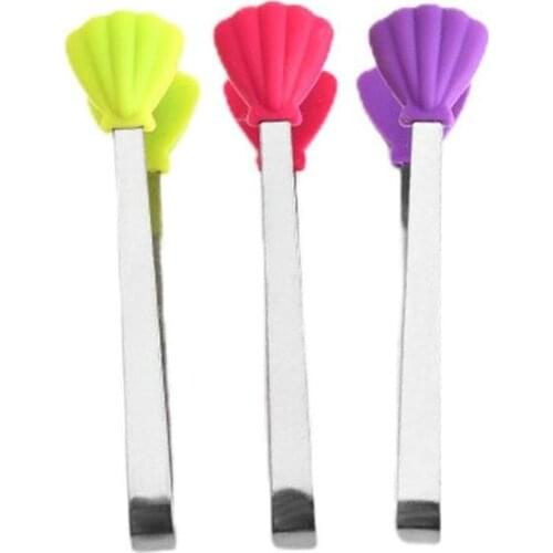 Steel Food BBQ Salad Toast Tongs Cake Pastry Clip Clamp Kitchen Tools Creative Mini Utensils Tongs Silicone Food Clip