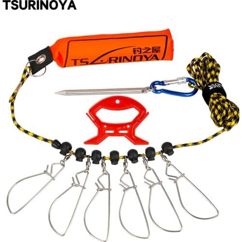 TSURINOYA Buoyancy Rod Fishing Lock Buckle Belt Floating Stainless Steel Fish Lock Buckle 5m Fishing Tackle Tool Accessory