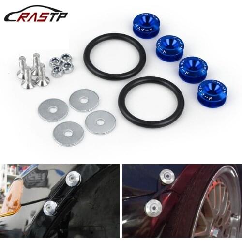 RASTP-Tuning Car Universal Quick Release Fasteners with Logo Aluminum Bumper Quick Release Fasteners Fender Washers RS-QRF001