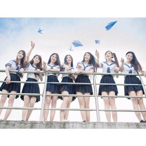 Uniform Skirt For Girls Women Pleated Skirts Kawaii Harajuku High Waist A-line Saior Mini School Teenager Skirt