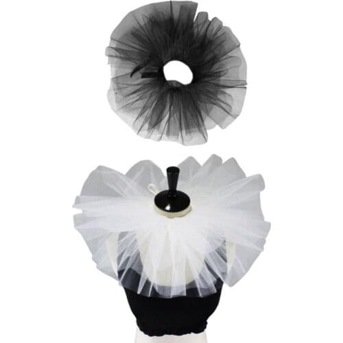 Women Vintage Mesh Neck Ruff Detachable Tulle Ruffle Collar Renaissance Victorian Halloween Cosplay Costume Clown Choker