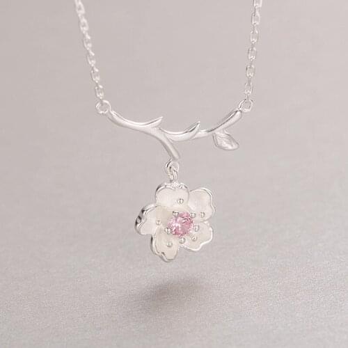 JIANERY Bohemian Silver Color Cherry Blossoms Flower Necklaces For Women Charm Choker Necklace Boho Jewelry 2019 New