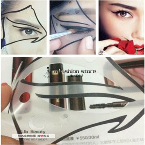 1pc Super Cat Eyeliner Stencil 7 model for Classic Cat Eye Nude Make-up Shadow Template Eye Liner Makeup A Guide Diy Card Kit