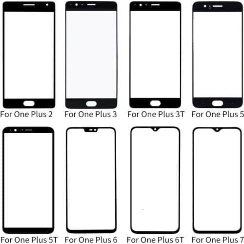 10PCS/Lot For Oneplus 2 3 3T 5 5T 6 6T 7 Front Outer Glass Lens Cover replacement For For Oneplus 2 3 3T 5 5T 6 6T 7 Lcd glass