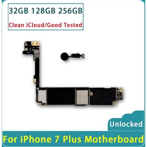 100% Original Unlocked Motherboard For iphone 7 Plus Motherboard Logic boards 32GB 128GB 256GB with Fingerprint Touch ID