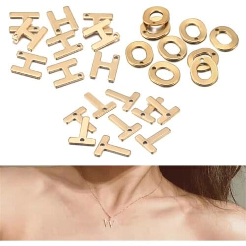30Pcs/Lot Stainless Steel Golden Letter A-Z Charm Pendants For Fashion Alphabet Bracelet Earring DIY making Decor Accessories