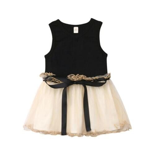 USA Toddler Baby Girls Sleeveless Dress Pricess Pageant Tutu Dresses Summer 0-5Y