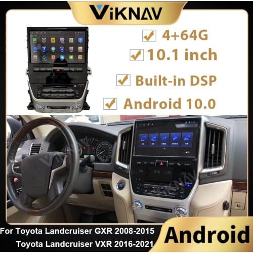 Android car 10.1 inch screen stereo radio for Toyota Land cruiser GXR 2008-2015 Landcruiser VXR 2016-2021car multimedia player