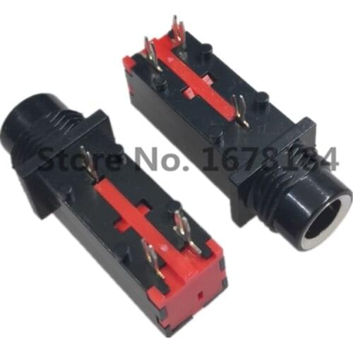 10PCS PJ-309 6.35mm Audio Jack 3Pin Stereo Audio Socket Microphone Welding Line For Microphone Socket