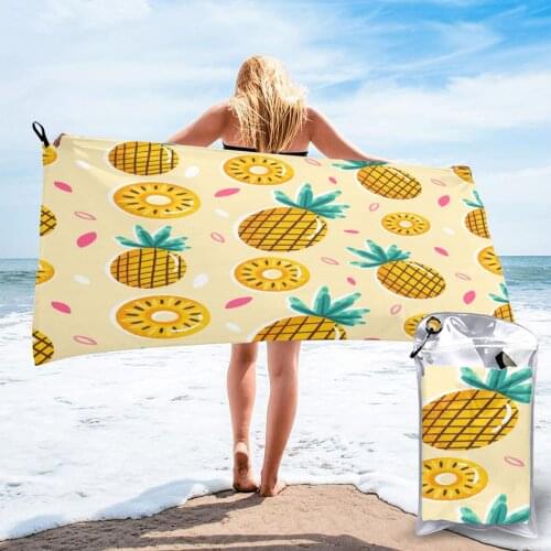 Bath Towel Summer Pineapple Quick Dry Large Towel Thin Absorbent Soft Towel for Home Travel Camping Swimming Beach Sport