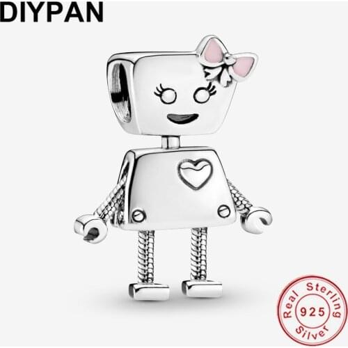 Bella Bot Charm Charm Pendant Fit Pandora Original Bracelet Charms 925 Sterling Silver Charm Jewelry Making Berloque