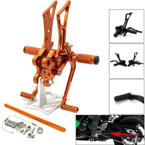 CNC Aluminum Motorcycle Rear Adjustable Rear Sets Set Footrests For Yamaha FZ8 FZ-8 2001-2005 2002 2003 2004