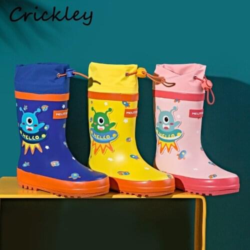 Cartoon Monster Kids Rain Boots High Quality Waterproof Boots For Girls Boys Soft Bottom Anti Slip Toddler Childrens Rain Shoes