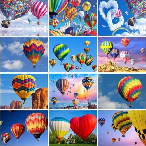 EverShine Diamond Painting Landscape Cross Stitch Diamond Mosaic Hot Air Balloon Picture Rhinestones Bead Embroidery Home Decor