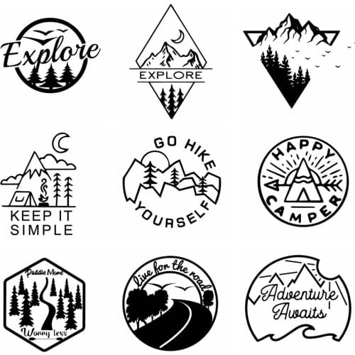 FD649 Stickers On The Car Vinyl Styling Sticker Mountain Explore Camping Decal Auto Accessories For Windshield Waterproof